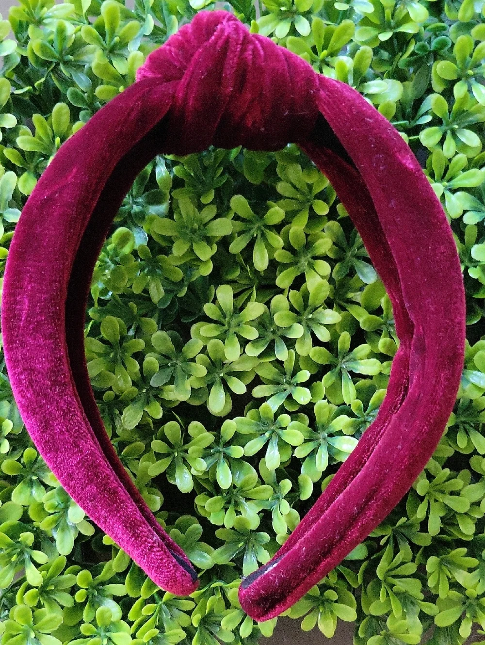 Lele Sadoughi Velvet Twist Knotted Top Headband Velour Maroon Pink Red FabFitFun